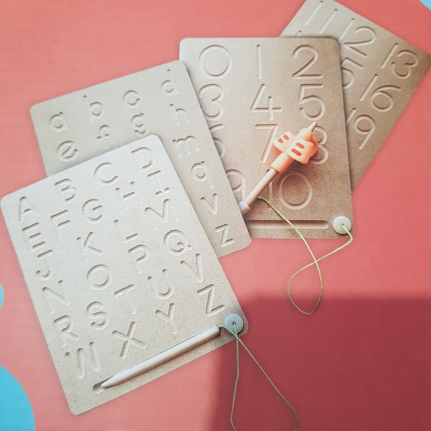 Wooden Tracing Boards - Alphabet Lower & Upper case / Numbers 0-20