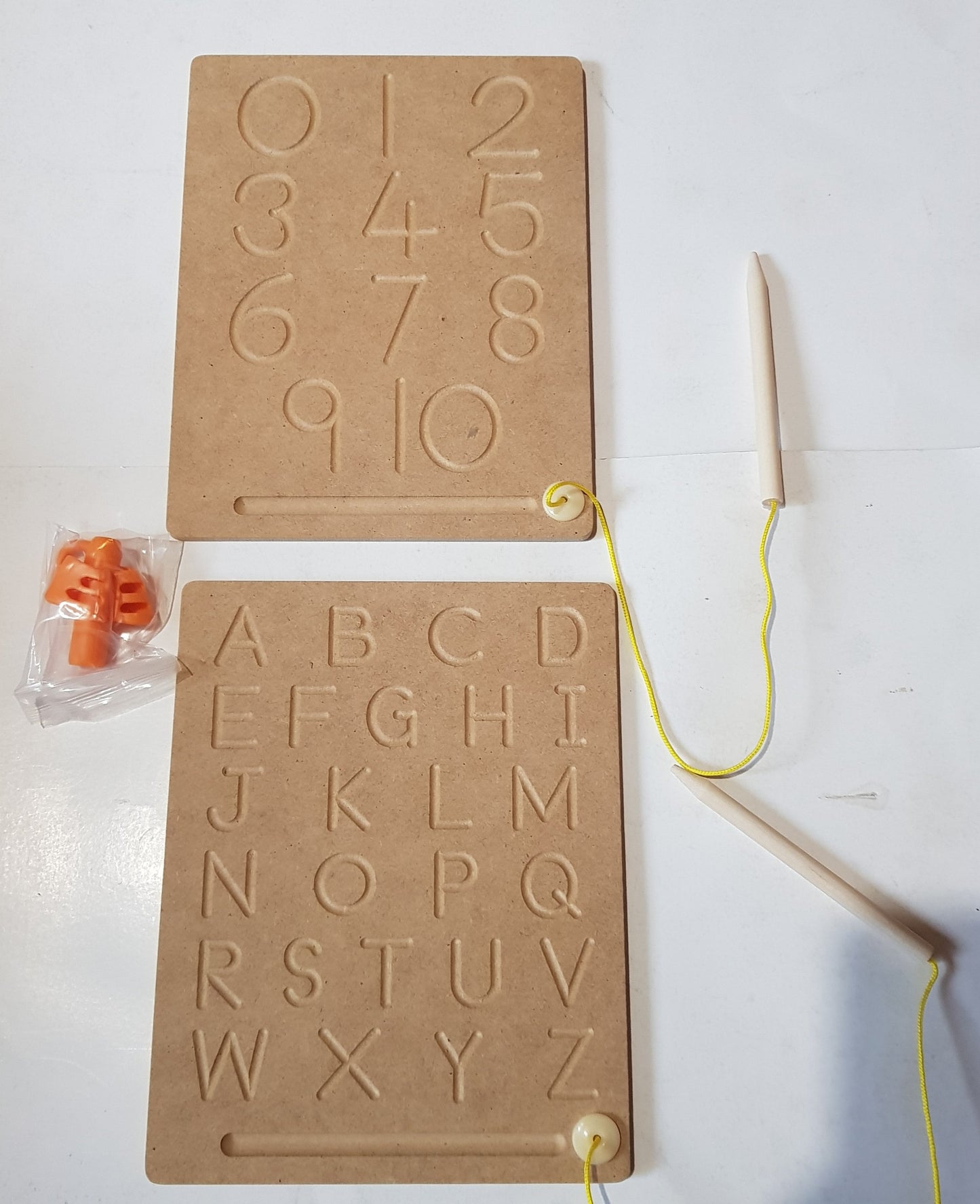 Wooden Tracing Boards - Alphabet Lower & Upper case / Numbers 0-20