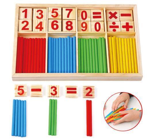 Math Wooden Number Symbols & Sticks - Clearance