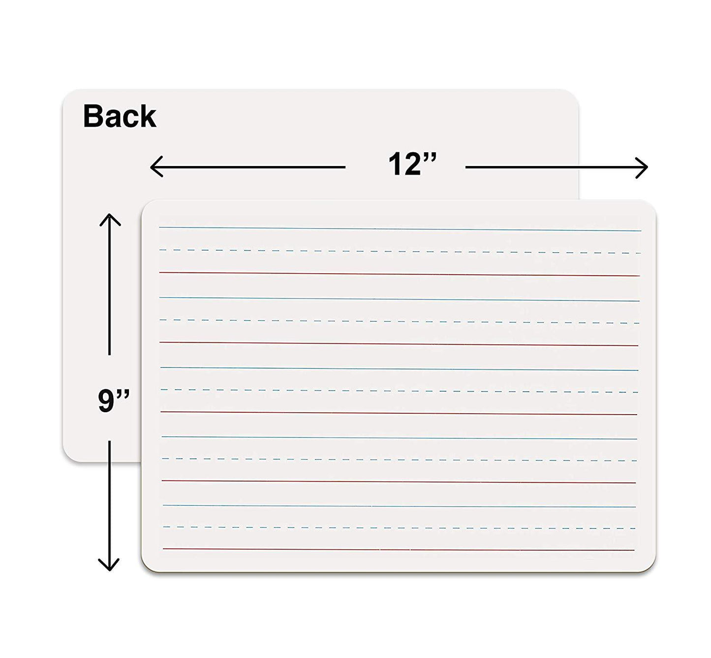 Reusable Dry Erase lap boards - Double sided White Board with lines /blank