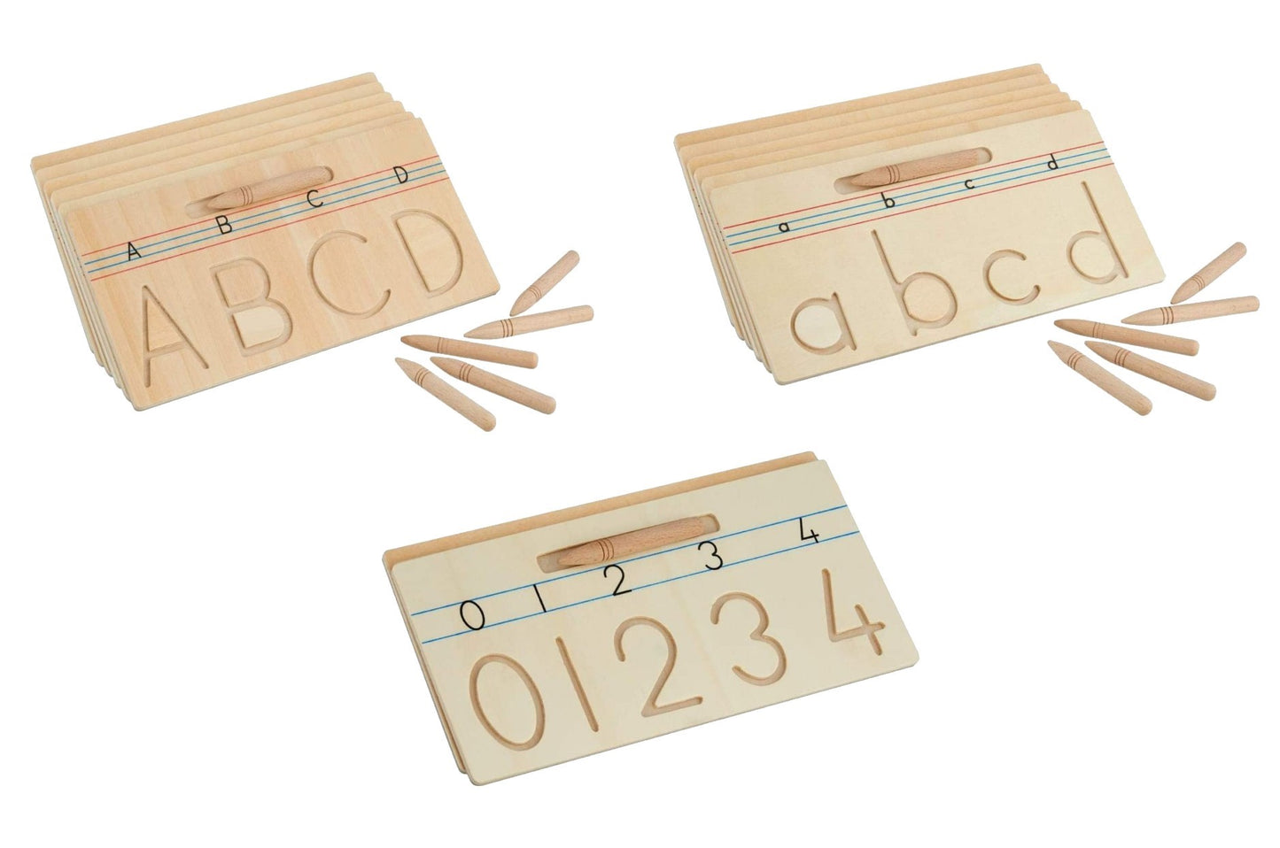 Wooden Alphabet Tracing Boards Set - Pre Writing Skills