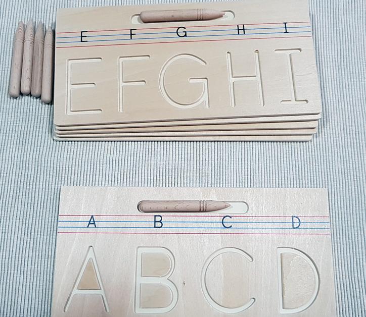 Wooden Alphabet Tracing - Uppercase A-Z Tracing Boards - Pre Writing skills