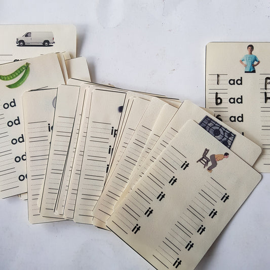 Montessori Phonics Dry Erase Writing Practice Cards - Cvc Word Family & Consonant Blends