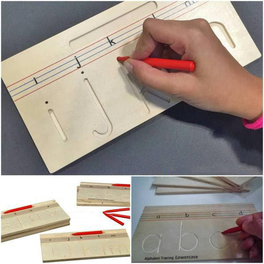 Wooden Alphabet Tracing - Lowercase a-z Tracing Boards - Pre Writing Skills